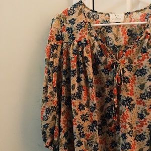 Floral, 3/4 length top